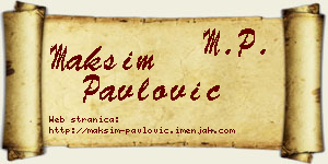 Maksim Pavlović vizit kartica
